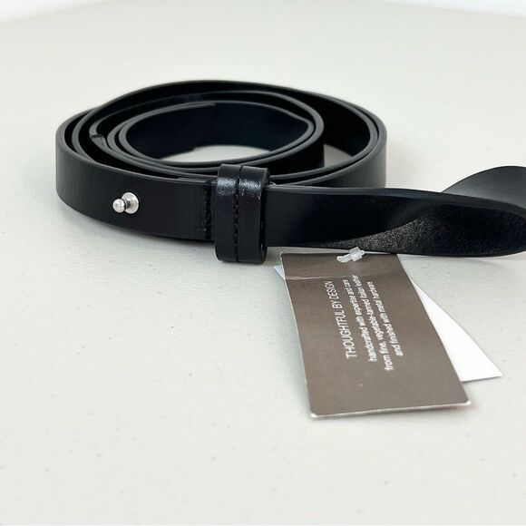 NWT J. Jill Black Italian Leather Knot Belt Medium Large M/L main image 9
